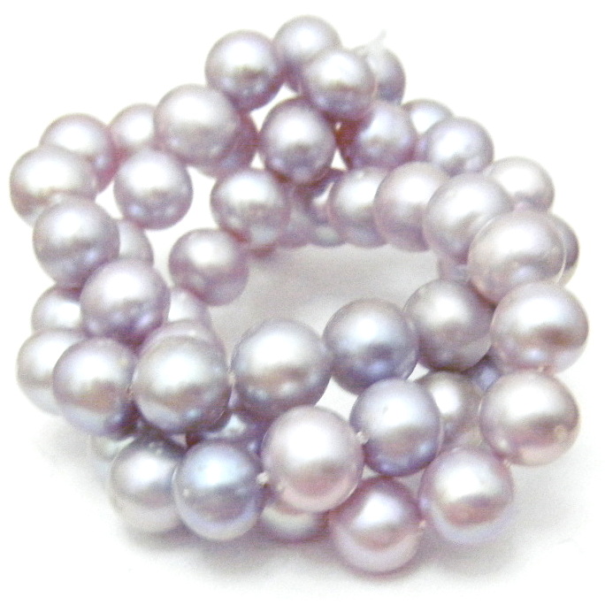 Natural Pinks to Lavender 7mm Round Pearls